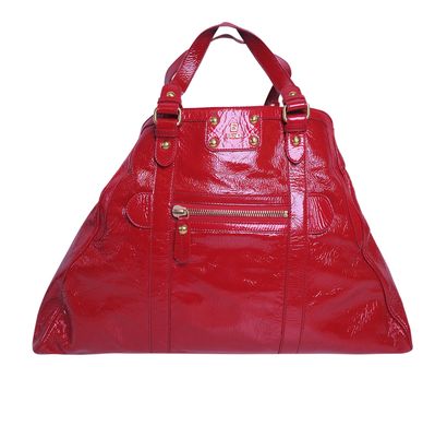 Oversized De Jour, &pound;125, Handbags, Red, Patent Leather, Front view